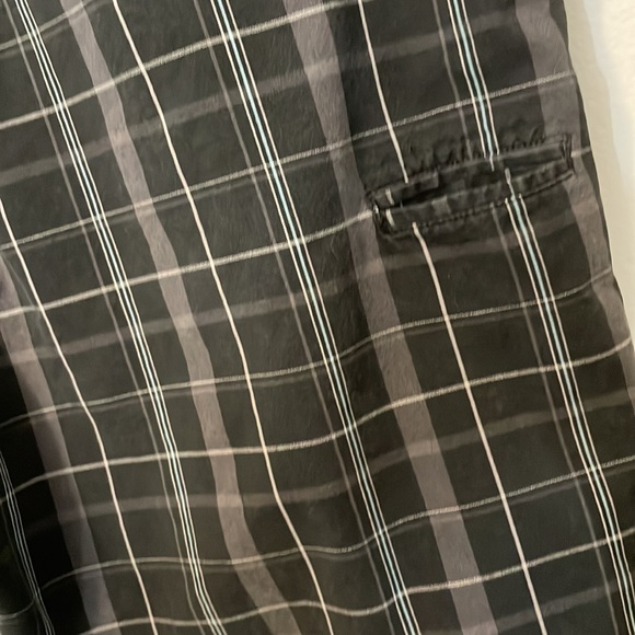 Burnside plaid pinstriped golf / walking shorts 38” waist button rear pocket - Picture 6 of 7